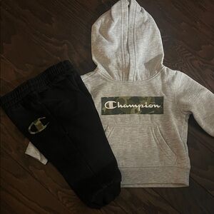 Champion Kids' Gray and Black Jogger Set